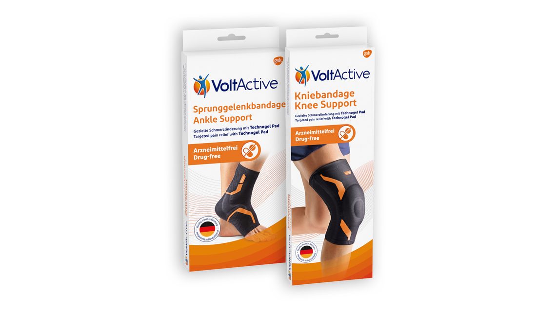 VoltActive Bandagen für Knie und Sprunggelenk<br />Stabilität und Beweglichkeit